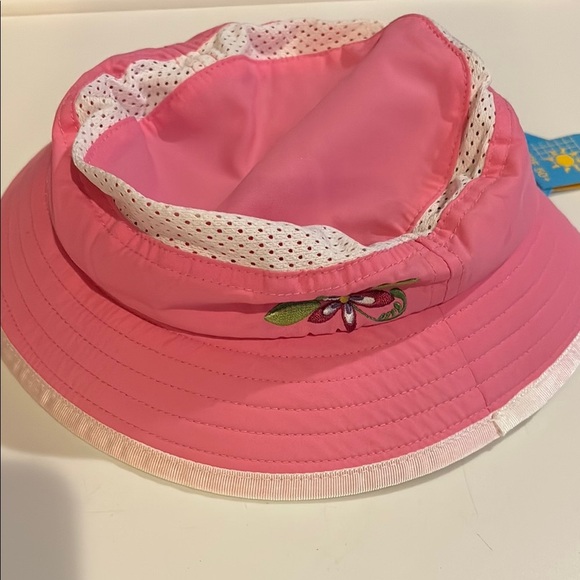 Pink Floral Infant/Baby Bucket Sun Hat made by Sun Day Afternoons UPF 50+ - Picture 2 of 6